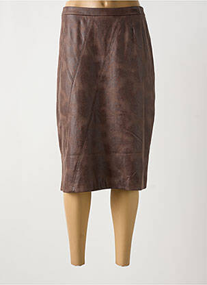 Jupe mi-longue marron JEAN DELFIN pour femme