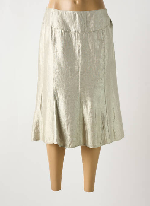 Jupe mi-longue coupe droite or FRANCE RIVOIRE femme