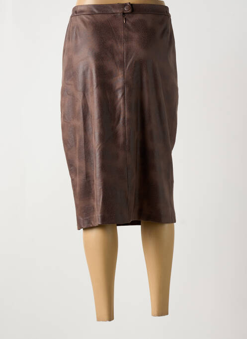 Jupe mi-longue marron JEAN DELFIN pour femme