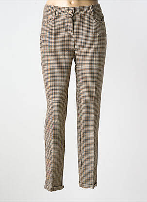 Pantalon slim stretch taille normale marron TONI femme