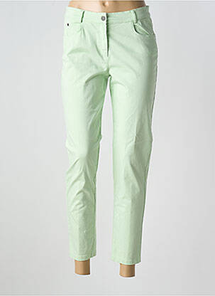 Pantalon 7/8 stretch taille normale vert FRANCE RIVOIRE femme
