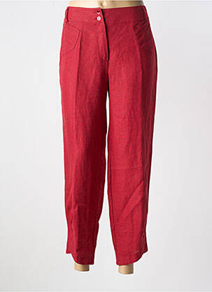 Pantalon 7/8 fermeture zippée sous rabat boutonné taille normale rouge QUATTRO femme