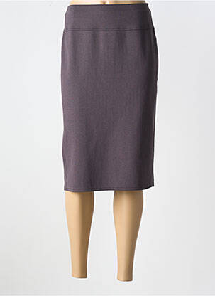 Jupe mi-longue coupe droite gris LUCIA femme