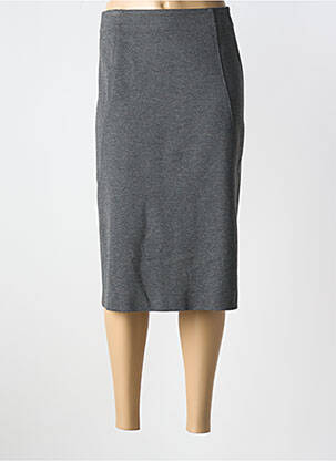 Jupe mi-longue fermeture zip latéral gris ELENA MIRO femme