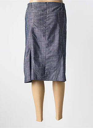 Jupe mi-longue coupe droite bleu FRANCE RIVOIRE femme