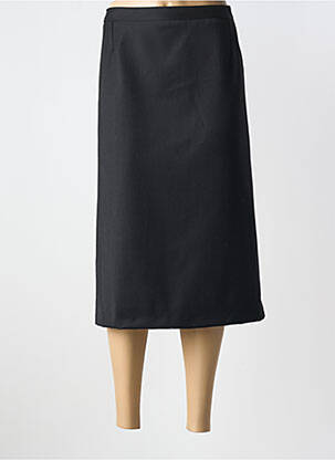Jupe mi-longue stretch noir GEVANA femme