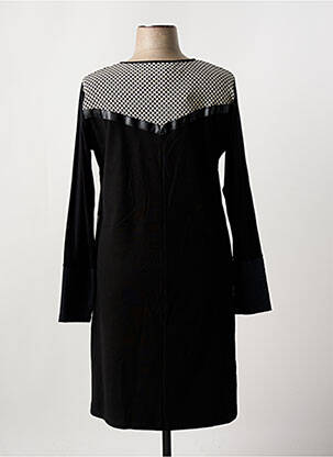 Robe mi-longue manches longues manches longues noir FRED SABATIER femme