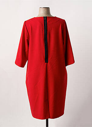 Robe mi-longue manches 3/4 manches 3/4 rouge FRANCE RIVOIRE femme