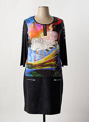Robe mi-longue manches 3/4 manches 3/4 noir MERI & ESCA femme