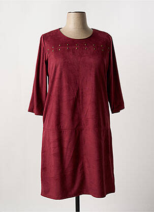Robe mi-longue manches 3/4 manches 3/4 rouge FRED SABATIER femme