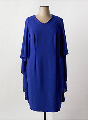 Robe mi-longue manches 3/4 manches 3/4 bleu FRANK WALDER femme