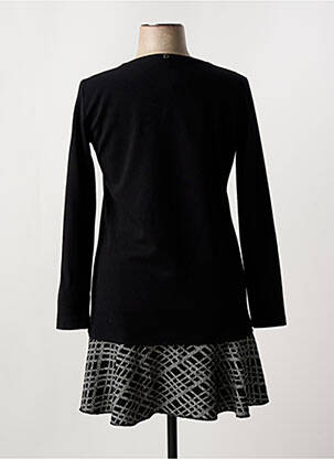 Robe mi-longue manches longues manches longues noir ANDAMIO femme