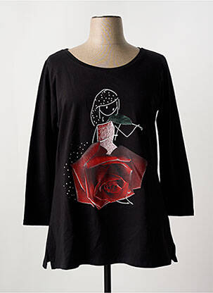 T-shirt manches longues manches longues noir SOPHIA CURVY femme