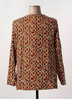 Blouse tissage popeline manches longues orange FRANCE RIVOIRE femme