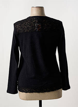 Pull coupe cintrée manches longues noir FRANCE RIVOIRE femme