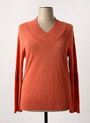 Pull col v manches longues orange EPINE & NOISETTE femme