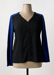 Pull coupe cintrée manches longues bleu ANDAMIO femme
