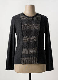 Pull tissage chiné manches longues gris EVALINKA femme
