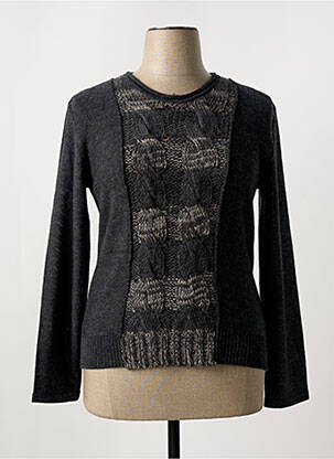 Pull tissage chiné manches longues gris EVALINKA femme