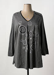 T-shirt gris SEMPRE PIU BY CHALOU pour femme seconde vue