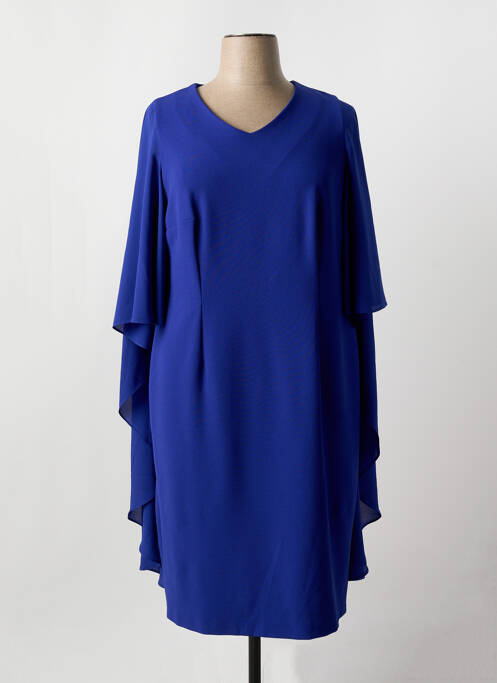 Robe mi-longue manches 3/4 manches 3/4 bleu FRANK WALDER femme