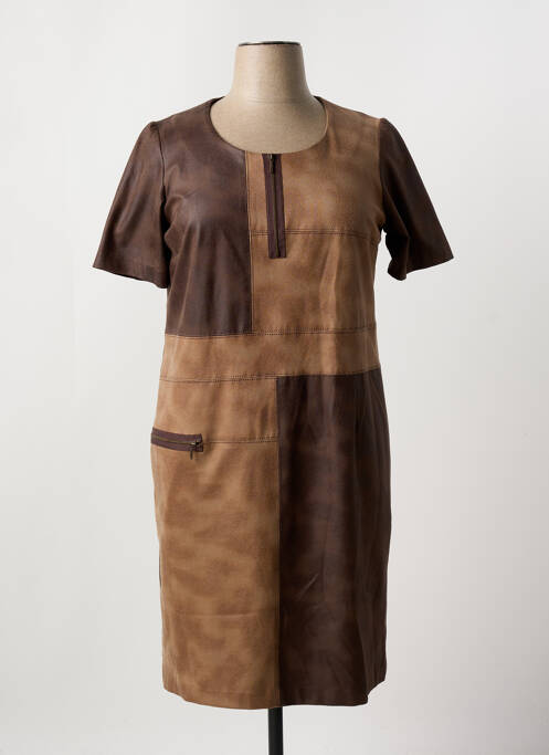Robe mi-longue marron JEAN DELFIN pour femme