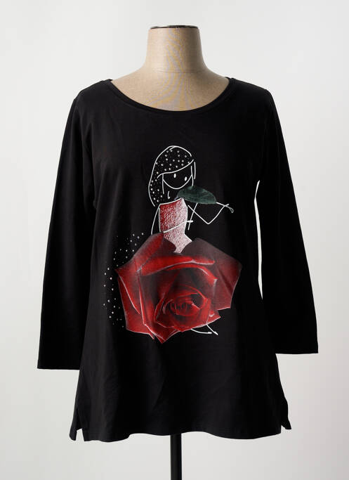 T-shirt noir SOPHIA CURVY pour femme