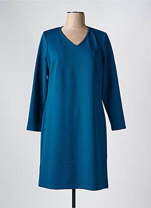 Robe mi-longue manches longues manches longues bleu MERI & ESCA femme
