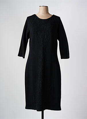 Robe mi-longue manches longues manches longues noir FRANK WALDER femme