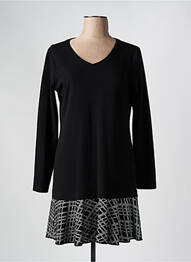 Robe courte manches longues manches longues noir ANDAMIO femme