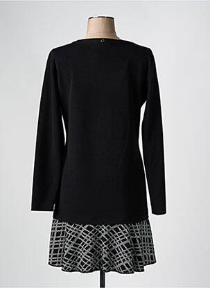 Robe courte manches longues manches longues noir ANDAMIO femme
