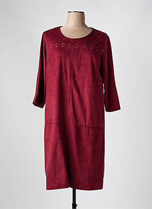 Robe mi-longue manches 3/4 manches 3/4 rouge FRED SABATIER femme