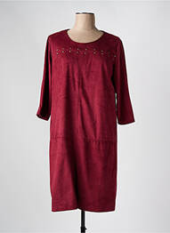 Robe mi-longue manches 3/4 manches 3/4 rouge FRED SABATIER femme