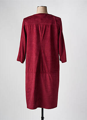 Robe mi-longue manches 3/4 manches 3/4 rouge FRED SABATIER femme