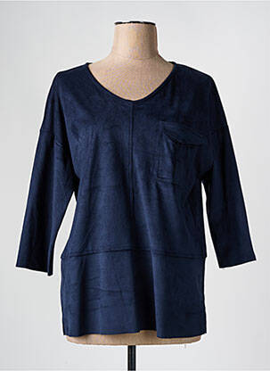 Top stretch manches 3/4 bleu ANDAMIO femme