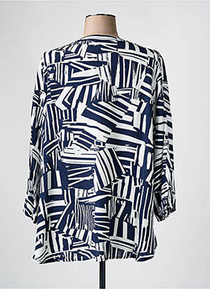 Blouse imprimé fantaisie manches 3/4 bleu FRANK WALDER femme