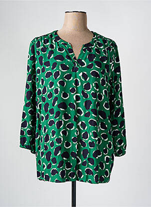 Blouse imprimé fantaisie manches longues vert ERFO femme