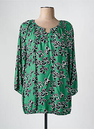Blouse imprimé fleurs manches longues vert ERFO femme