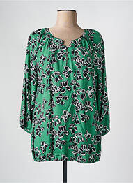 Blouse imprimé fleurs manches longues vert ERFO femme