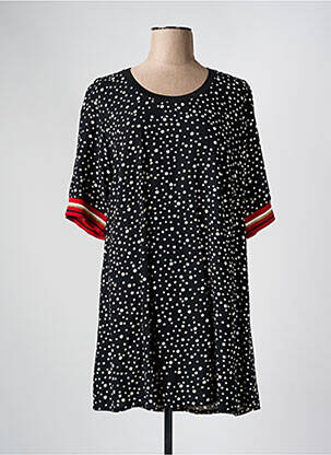 Tunique manches courtes col rond noir CHALOU femme