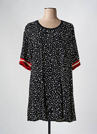 Tunique manches courtes col rond noir CHALOU femme