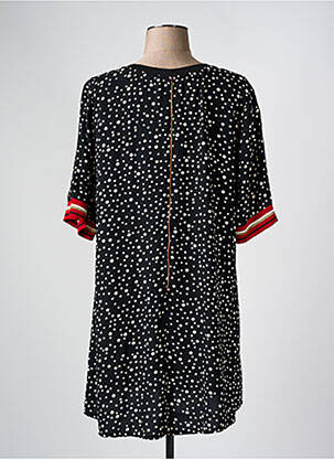 Tunique manches courtes col rond noir CHALOU femme