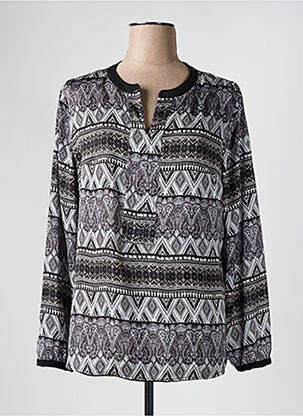 Blouse imprimé fantaisie manches longues noir TINTA STYLE femme