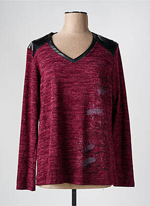 Pull coupe droite manches longues violet FRED SABATIER femme