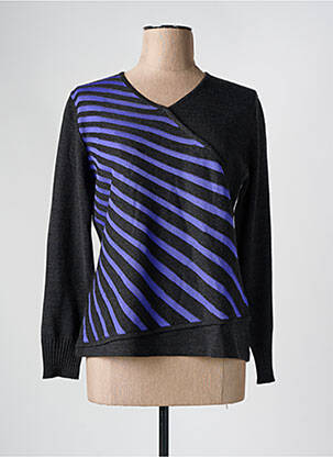 Pull coupe cintrée manches longues noir LUCIA femme
