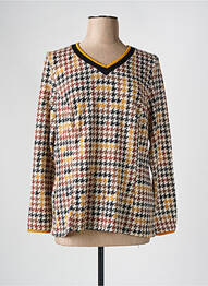 Pull col v manches longues jaune FRANCE RIVOIRE femme