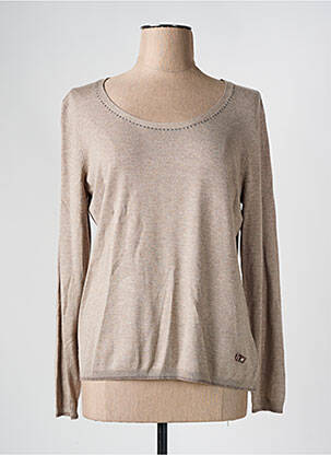 Pull coupe cintrée manches longues beige ELENA MIRO femme