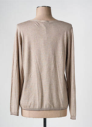 Pull coupe cintrée manches longues beige ELENA MIRO femme