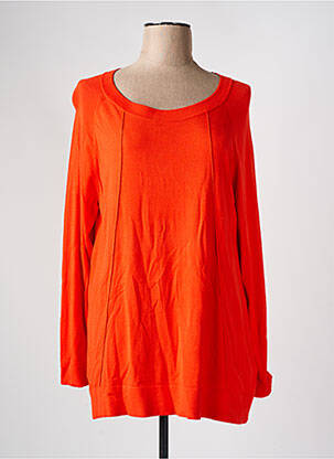 Pull col rond manches longues orange ELENA MIRO femme
