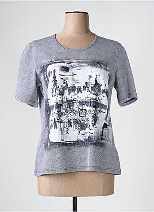 T-shirt imprimé fantaisie manches courtes blanc FRANK WALDER femme